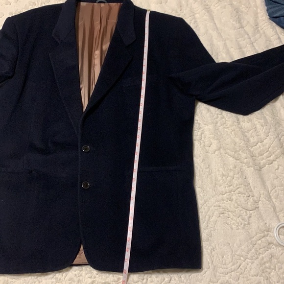 Vintage 80s Wool Cashmere Blend Michael Gabriele Navy Blazer Men’s size 44R - Picture 13 of 16